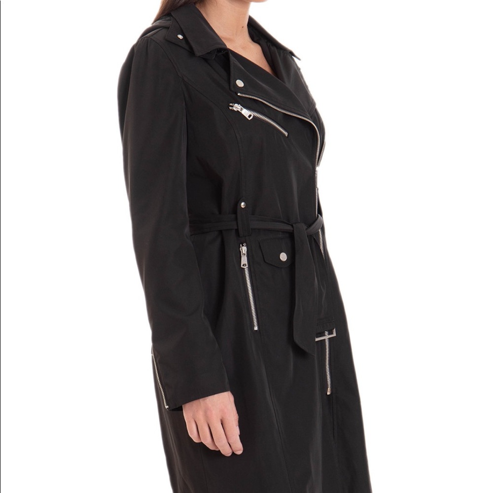Avec Les Filles Long Black Rain Jacket - Picture 2 of 10